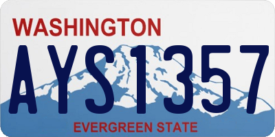 WA license plate AYS1357