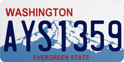 WA license plate AYS1359