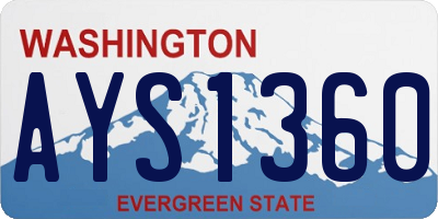 WA license plate AYS1360