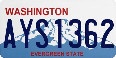 WA license plate AYS1362