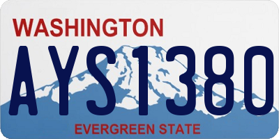 WA license plate AYS1380