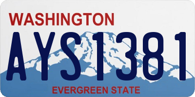 WA license plate AYS1381
