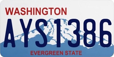 WA license plate AYS1386