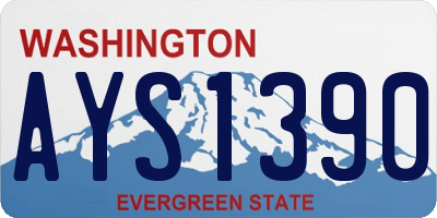 WA license plate AYS1390