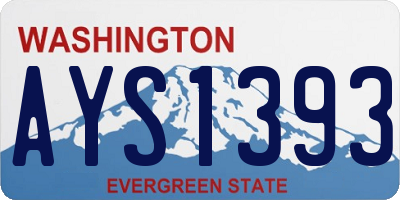 WA license plate AYS1393