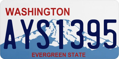 WA license plate AYS1395