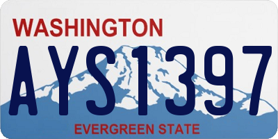 WA license plate AYS1397