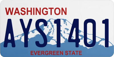 WA license plate AYS1401