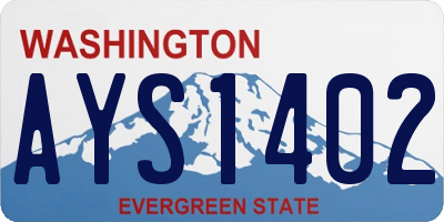 WA license plate AYS1402