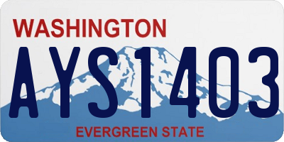WA license plate AYS1403