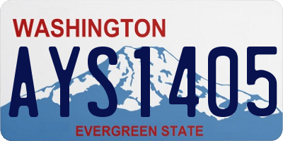 WA license plate AYS1405