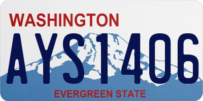 WA license plate AYS1406