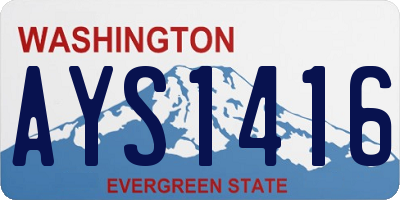 WA license plate AYS1416