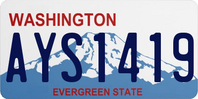 WA license plate AYS1419