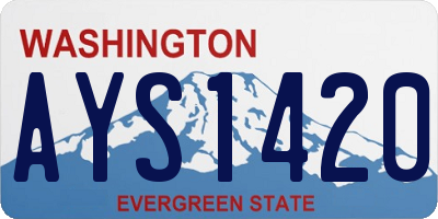 WA license plate AYS1420