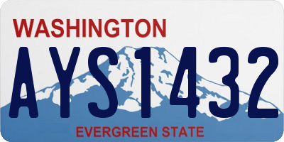 WA license plate AYS1432