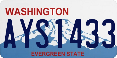 WA license plate AYS1433