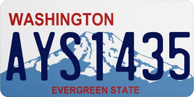 WA license plate AYS1435