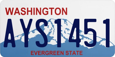 WA license plate AYS1451