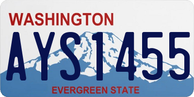 WA license plate AYS1455