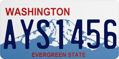 WA license plate AYS1456