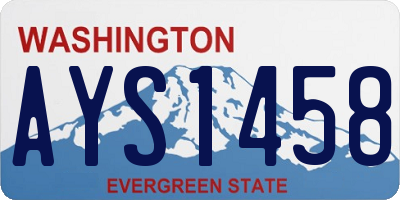 WA license plate AYS1458
