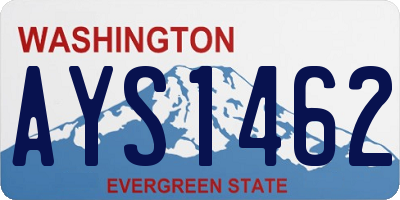 WA license plate AYS1462