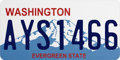WA license plate AYS1466