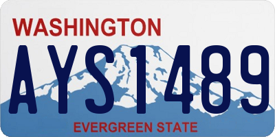 WA license plate AYS1489