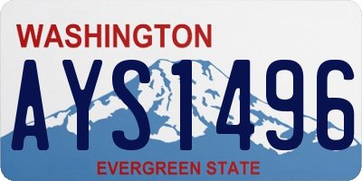 WA license plate AYS1496