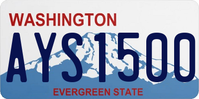 WA license plate AYS1500