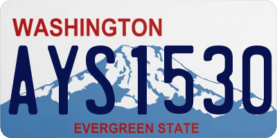 WA license plate AYS1530