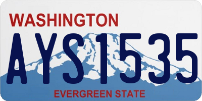 WA license plate AYS1535