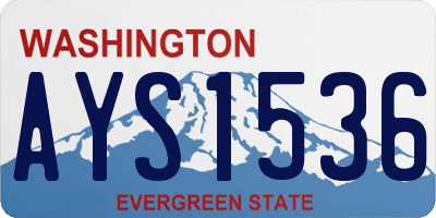 WA license plate AYS1536