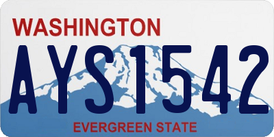 WA license plate AYS1542
