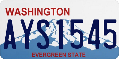 WA license plate AYS1545