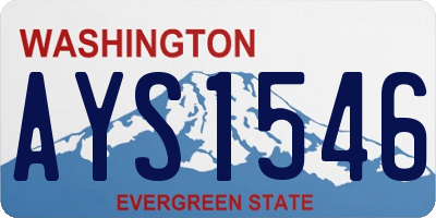 WA license plate AYS1546