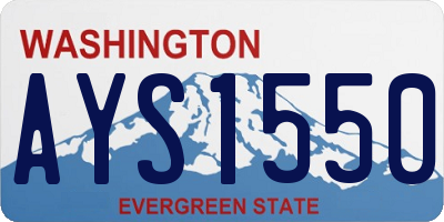 WA license plate AYS1550