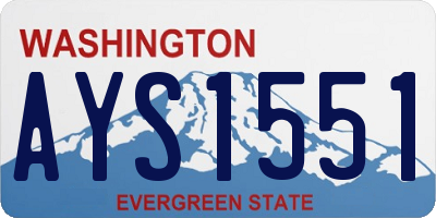 WA license plate AYS1551