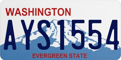 WA license plate AYS1554