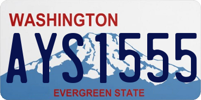 WA license plate AYS1555