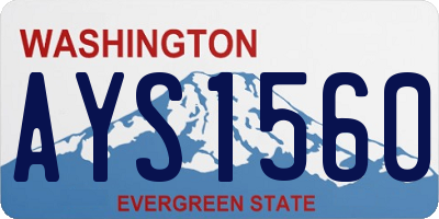 WA license plate AYS1560