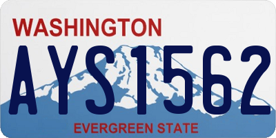 WA license plate AYS1562