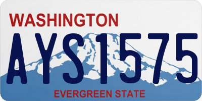 WA license plate AYS1575