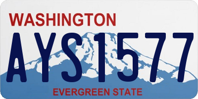 WA license plate AYS1577