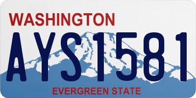 WA license plate AYS1581