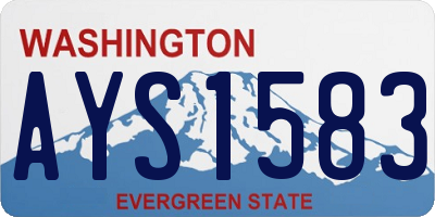WA license plate AYS1583