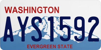 WA license plate AYS1592