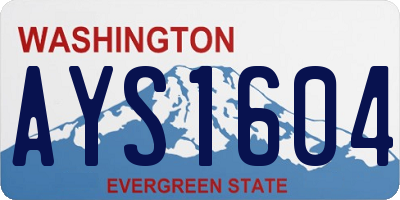 WA license plate AYS1604