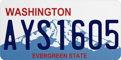 WA license plate AYS1605